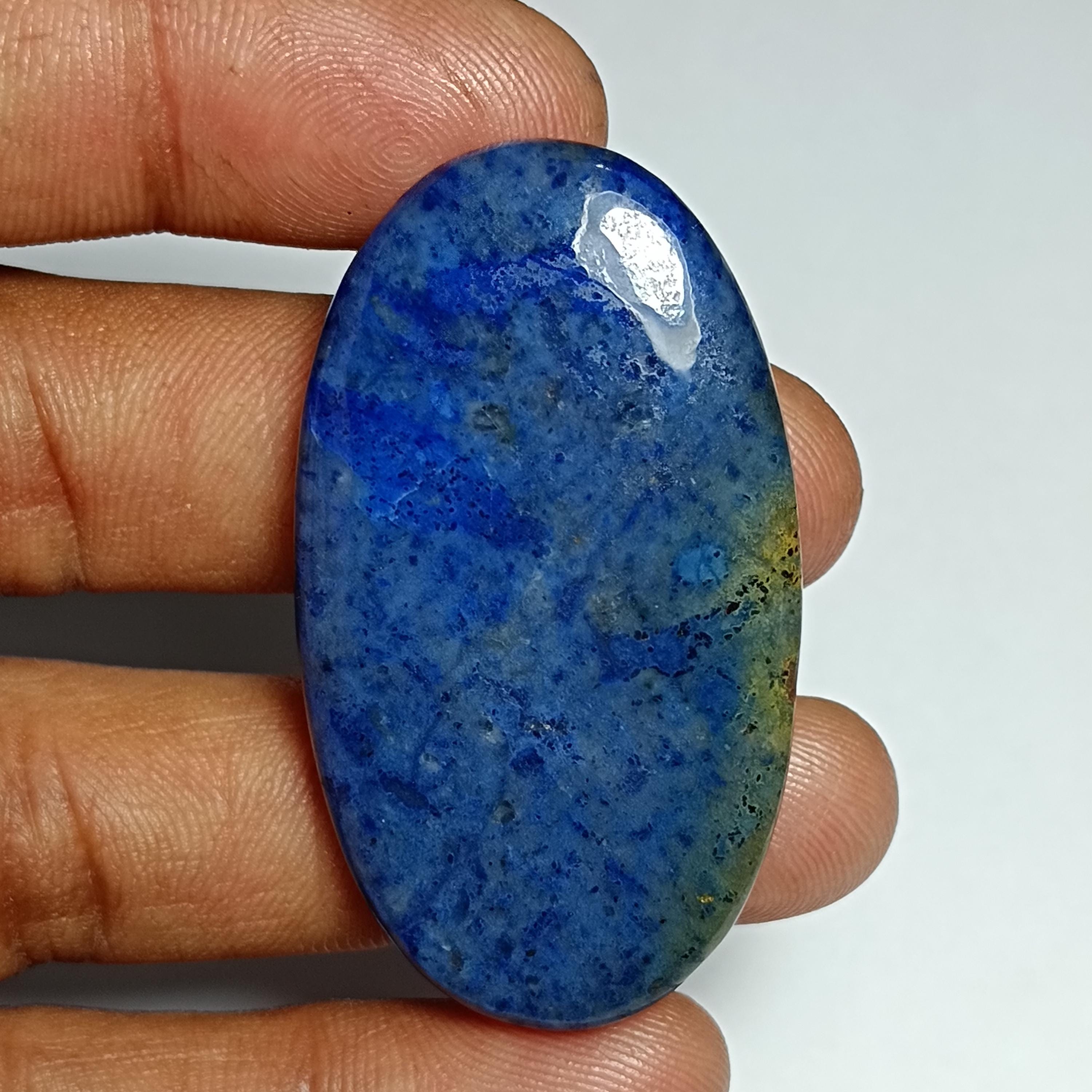 Dumortierite Quartz Cabochon Gemstone (83 Cts, 48 X 27 Mm)