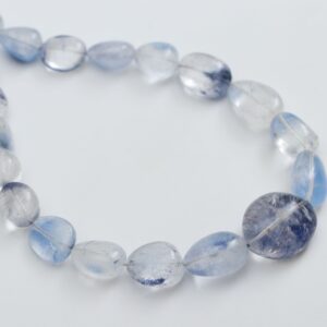 Natural Dumortierite Smooth Tumble Beads | Dumortierite Beads | 7.5x11 mm to 19x22 mm  | 8 Inch/ 18 Inch | Price Per Strand
