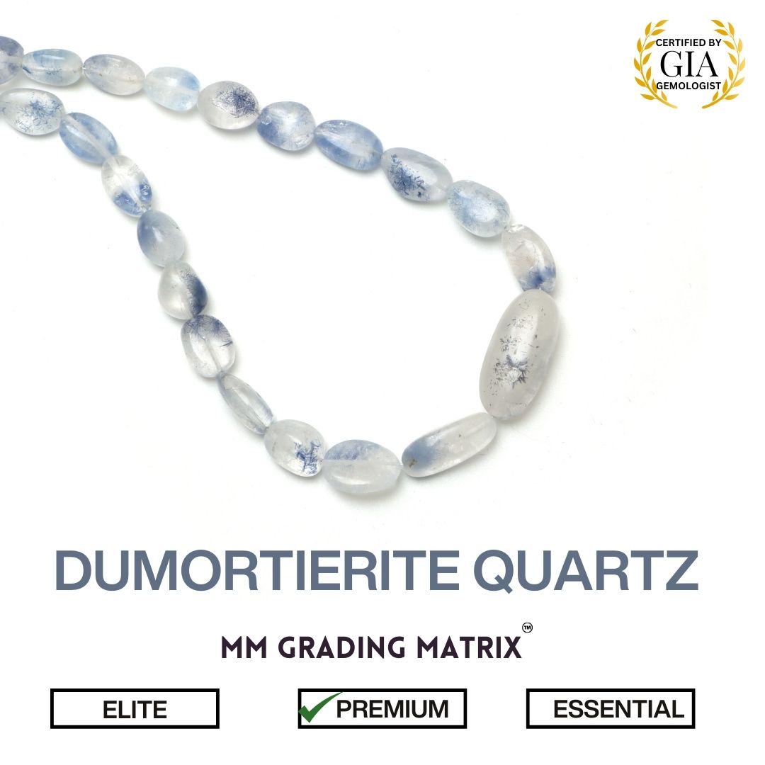 Dumortierite Quartz Smooth Nugget Beads, Gemstone Beads For Jewelry Making, Dumortierite Quartz Plain Tumble Shape Beads Strand 17 Inches