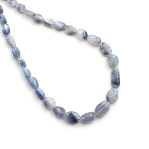 Dumortierite Quartz Smooth Tumble Beads, 4x6 Mm To 8.5x13 Mm, Dumortierite Quartz Jewelry, 8 Inches Full Strand, Price Per Strand