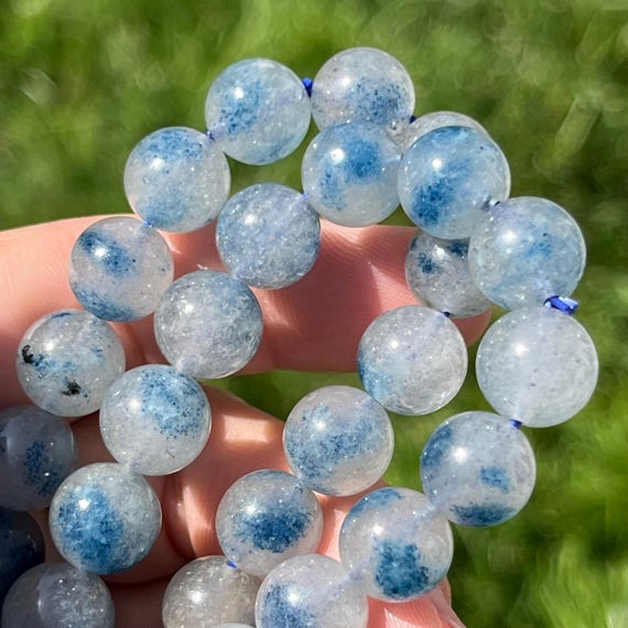 Dumortierite Crystal Bracelet, Quartz Beaded Bracelet, Dumortierite Beaded Bracelet, Genuine Crystal Bracelet
