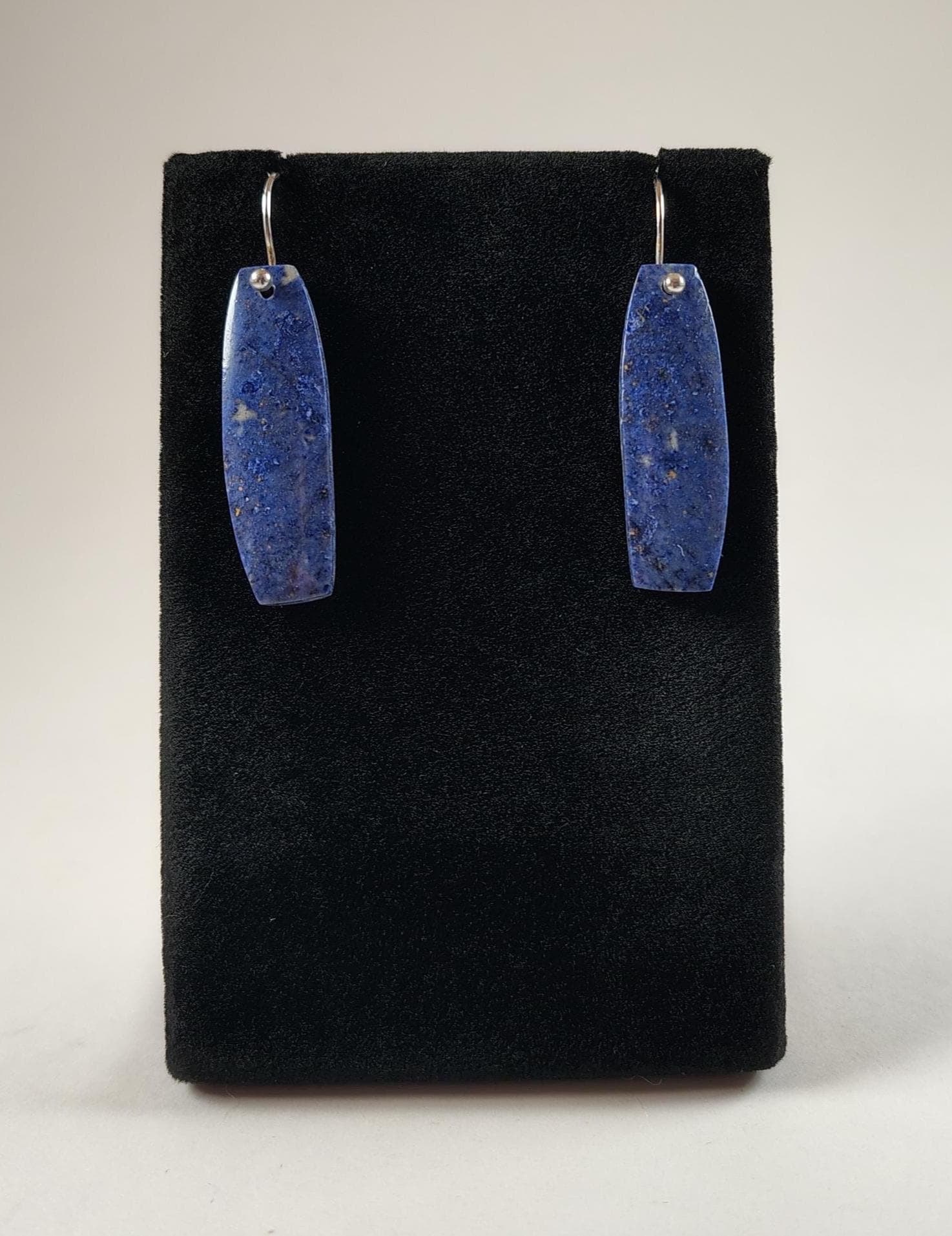 Dumortierite And Sterling Silver Earrings Handmade By Chris Hay