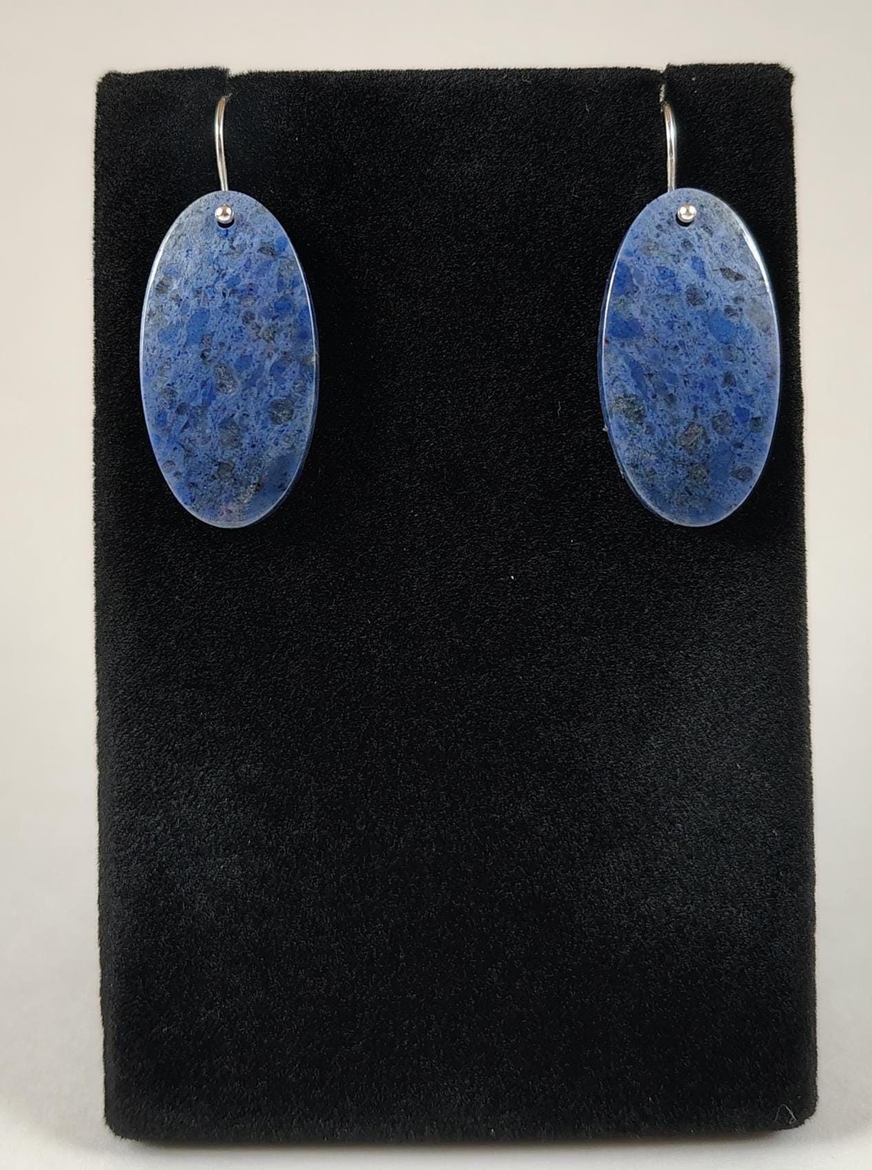 Dumortierite And Sterling Silver Earrings Handmade By Chris Hay
