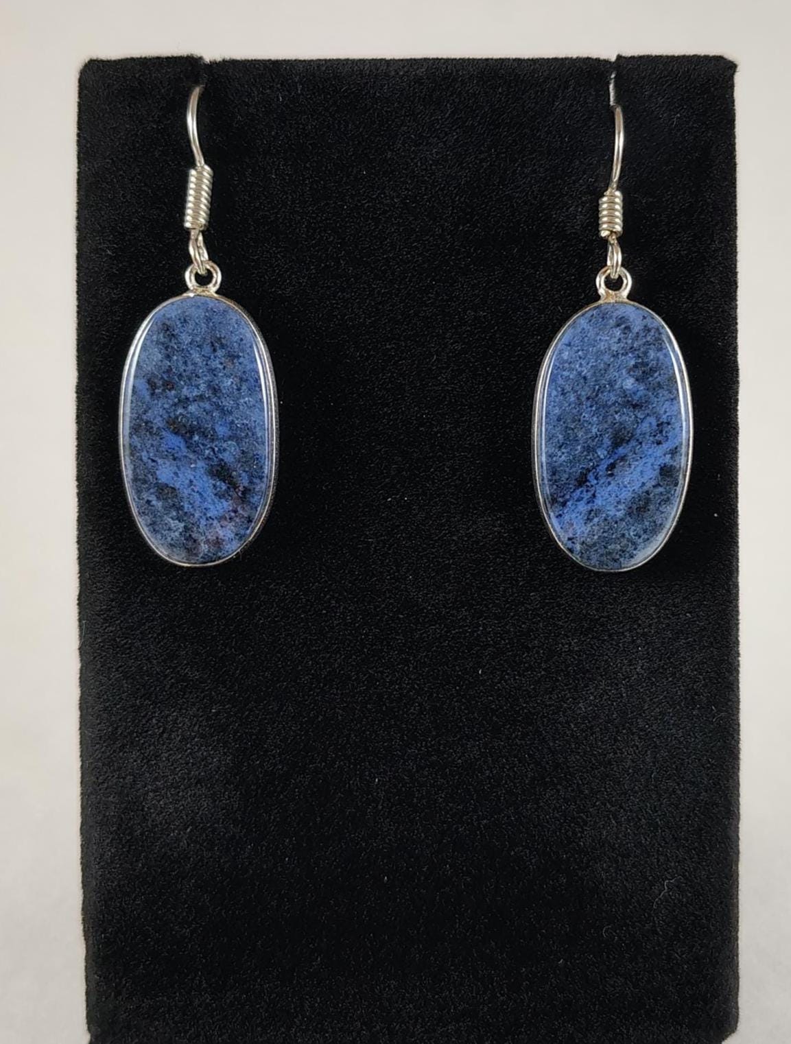 Dumortierite And Sterling Silver Earrings Handmade By Chris Hay