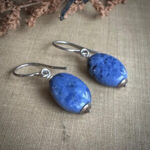 Dumortierite Earrings on Stainless Steel