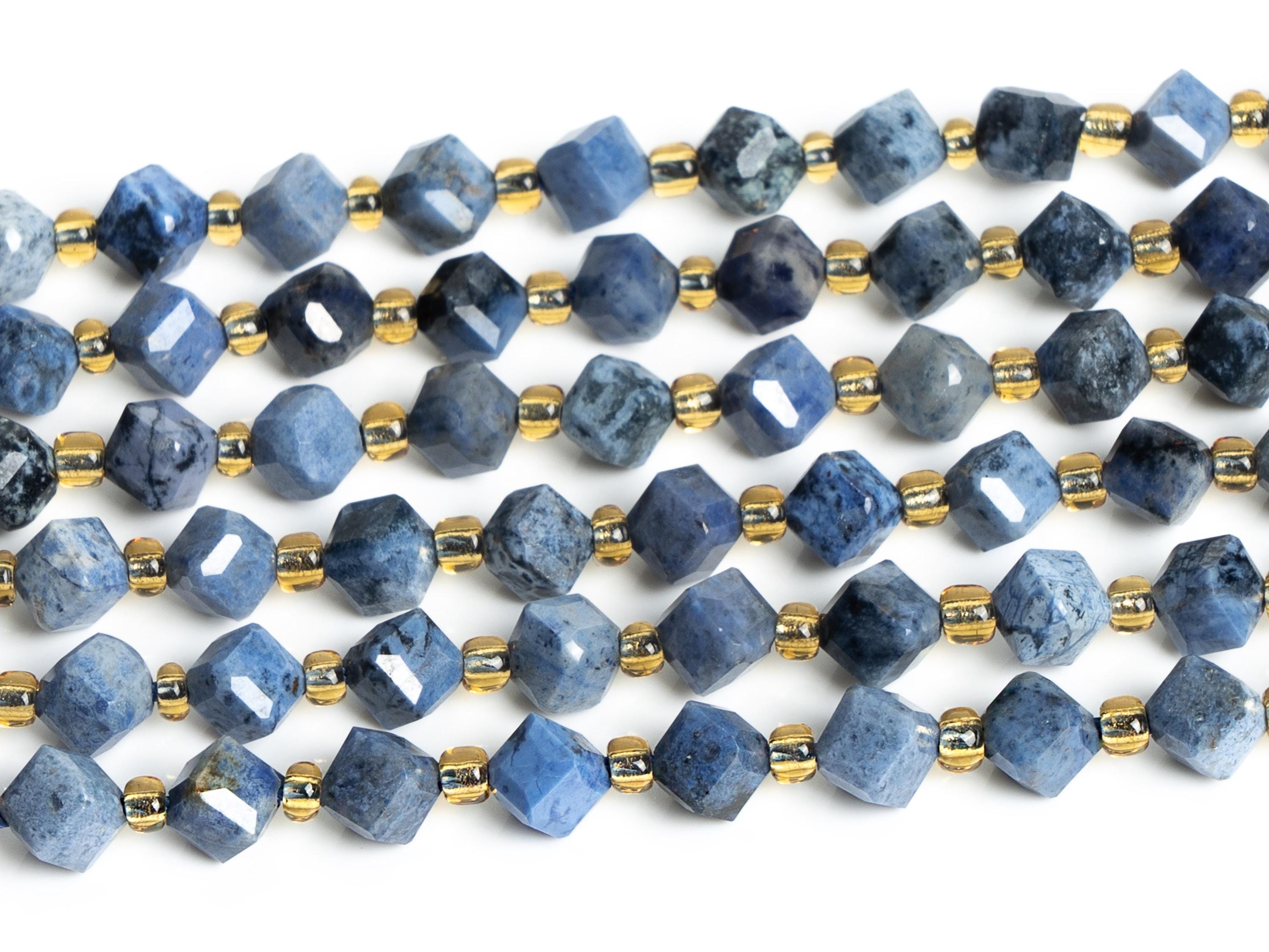 8mm Lacquer Blue Dumortierite Beads Grade Aaa Genuine Natural Gemstone Faceted Cube Loose Beads 15"/7.5" Bulk Lot Options