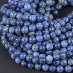 Natural Russian Dumortierite Beads - Aaa Quality - Extra Dark Blue - High Quality In Faceted Round, 6mm, 8mm, 10mm Gemstone Beads