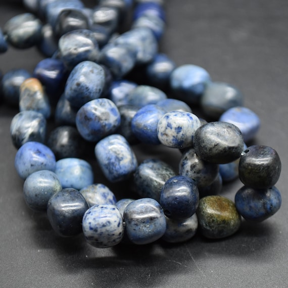 Dumortierite Gemstone Pebble Tumblestone Nugget Beads - 7mm - 10mm - 15" Strand