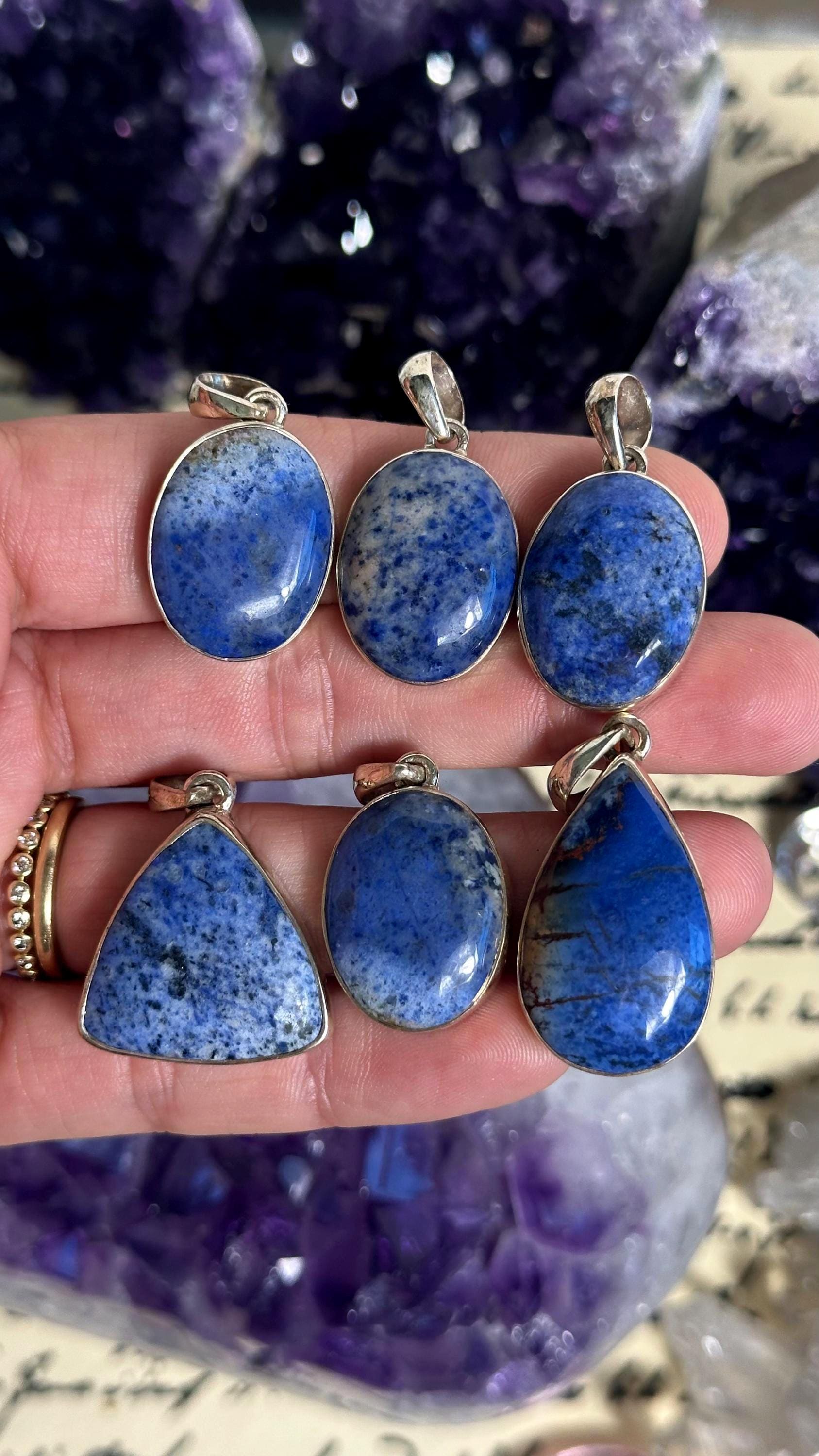 Dumortierite Necklace, .925 Sterling Silver