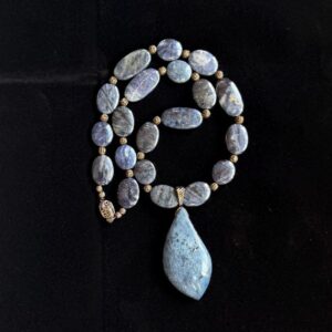 Dumortierite Necklace with pendant (Handmade)