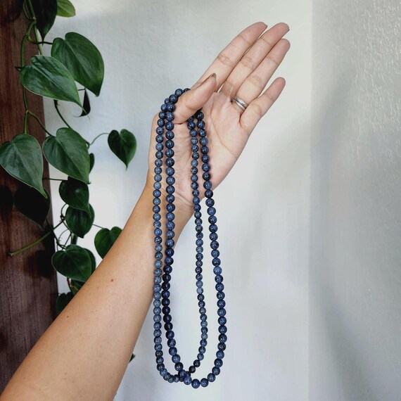 Dumortierite Necklace • Rare Blue Dumortierite Triple Wrap Bracelet • 6mm Blue Denim Bead Crystal Gemstone Jewelry Accessory Gift Dumortierite Necklace • Rare Blue Dumortierite Triple Wrap Bracelet • 6mm Blue Denim Bead Crystal Gemstone Jewelry Accessory Gift