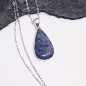 Starry Sky - Beautiful Royal Blue Dumortierite Sterling Silver Necklace