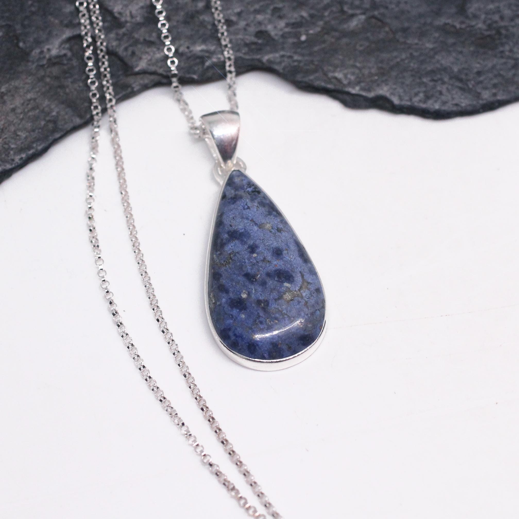 Starry Sky - Beautiful Royal Blue Dumortierite Sterling Silver Necklace