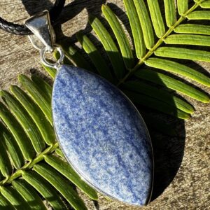 Unisex Dumortierite, 925 Silver, Healing Stone Necklace with Positive Energy!