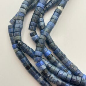 3x6mm Heishi Dumortierite gemstone beads.  15” strand of high quality, mixed blue heishi beads, approx. 106 per strand.