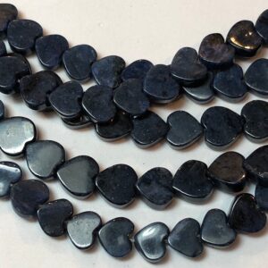 6mm Heart Dumortierite Gemstone Beads. Full 15" strand of High Quality A/AA grade beads, about 66 per strand.