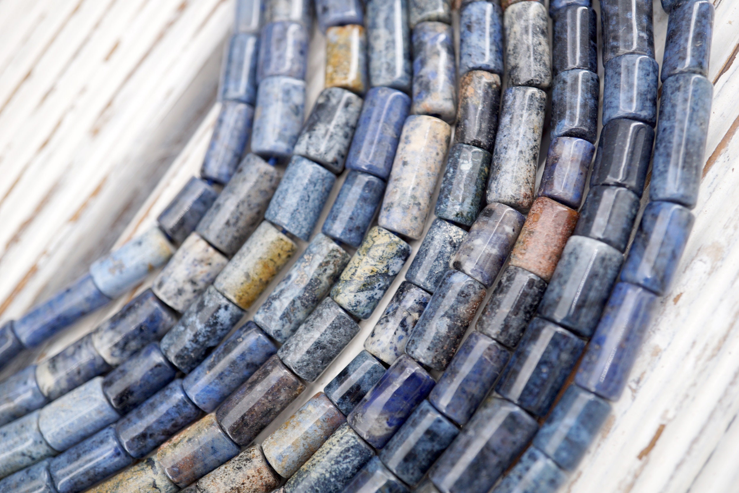 Dumortierite Cylinder Beads 6-7mm (etb01772) Unique Jewelry/vintage Jewelry/gemstone Necklace