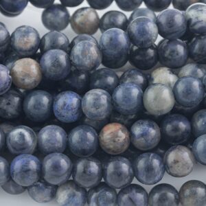 LARGE-HOLE beads!!! 8mm or 10mm . 2mm hole. 7-8" strands.  Dumortierite Big Hole Beads