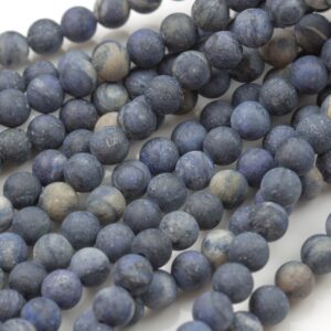 LARGE-HOLE beads!!! 8mm or 10mm . 2mm hole. 7-8" strands. Matt-finished Dumortierite Big Hole Beads