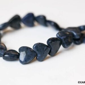 M/ Dumortierite 12mm Heart 15.5" strand Size/Shade varies Natural gemstone beads For jewelry making