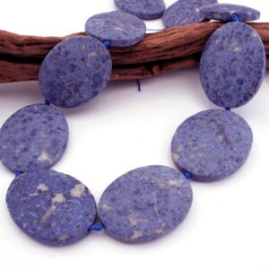 Matte Blue Dumortierite Freeform Beads, 16 Inch Strand