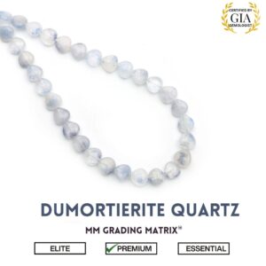Natural Dumortierite Quartz Smooth Heart Beads, 7.5x8-9.5x9.5 Mm Quartz Jewelry Making Beads, Dumortierite Quartz Gemstone Beads For Jewelry