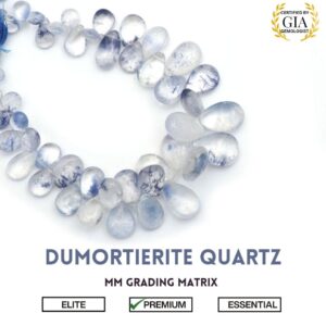 Dumortierite Quartz Smooth Pear Beads, Gemstone Beads For Jewelry Making, Dumortierite Quartz Plain Beads Strand 8 Inches, Wholesale Beads