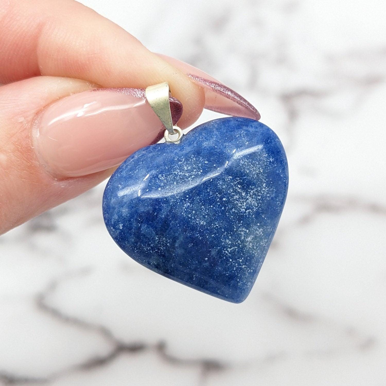 Dumortierite 1" Heart Pendant #sk9867