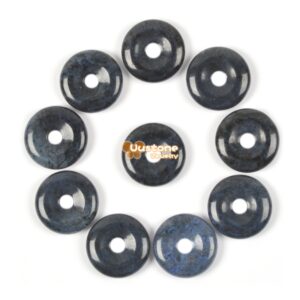 20mm Blue Dumortierite donut focal pendant bead jewelry making
