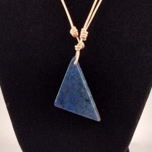 Dumortierite Pendant Adjustable Leather Necklace Handmade By Chris Hay