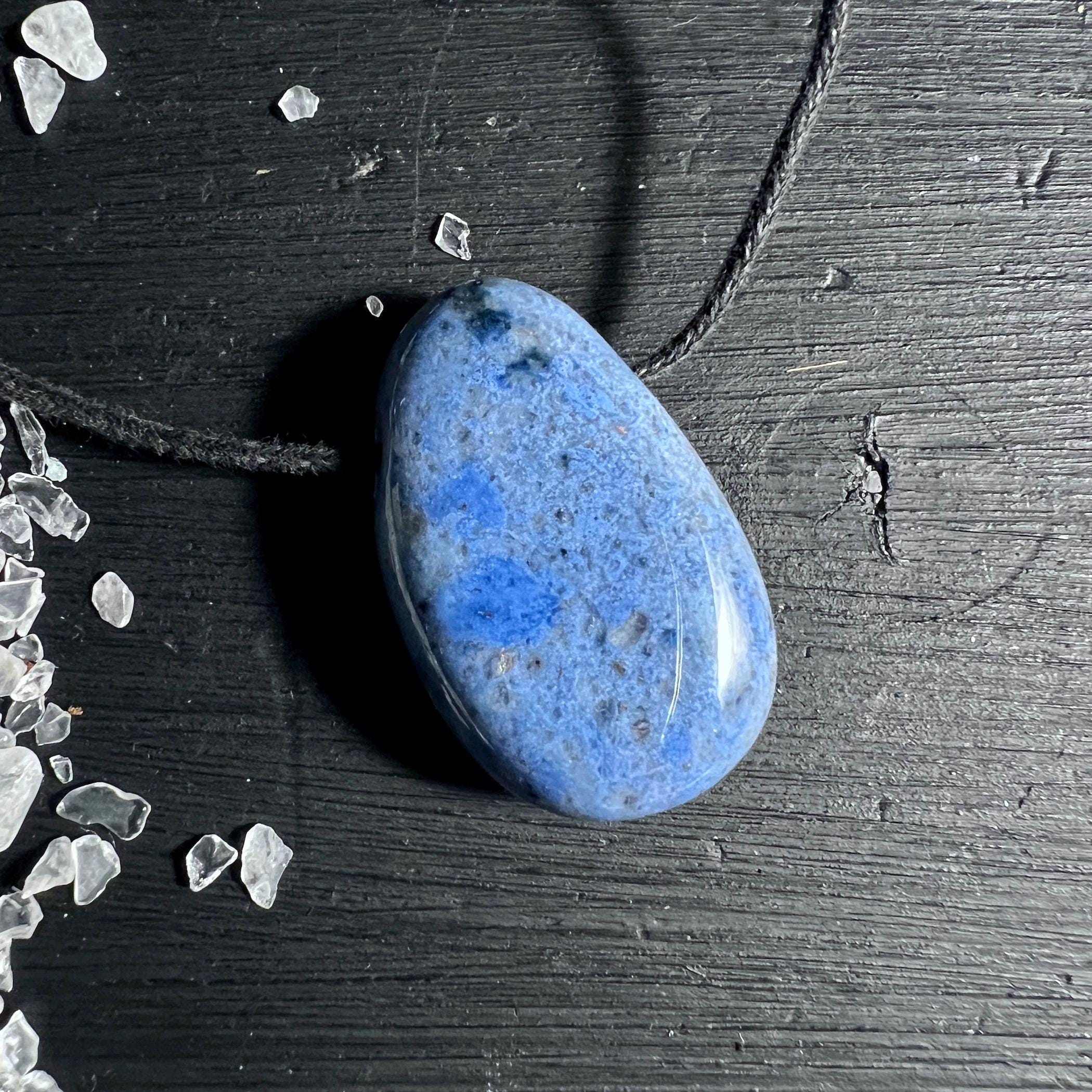 Blue Dumortierite Pendant | Drilled Crystal For Relaxation
