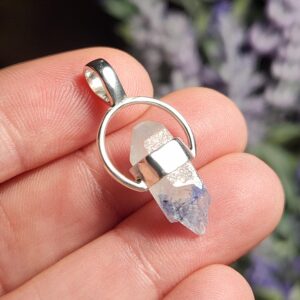 Dumortierite In Quartz Pendant - Fibrous Dumortierite Crystal - Dumortierite Necklace - Dumortierite In Quartz - Dumortierite Jewelry