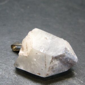 Dumortierite In Terminated Quartz Crystal Silver Pendant From Brazil - 1.1" - 5.90 Grams