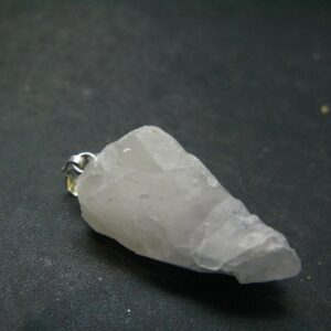 Dumortierite In Terminated Quartz Crystal Silver Pendant From Brazil - 1.4" - 7.06 Grams