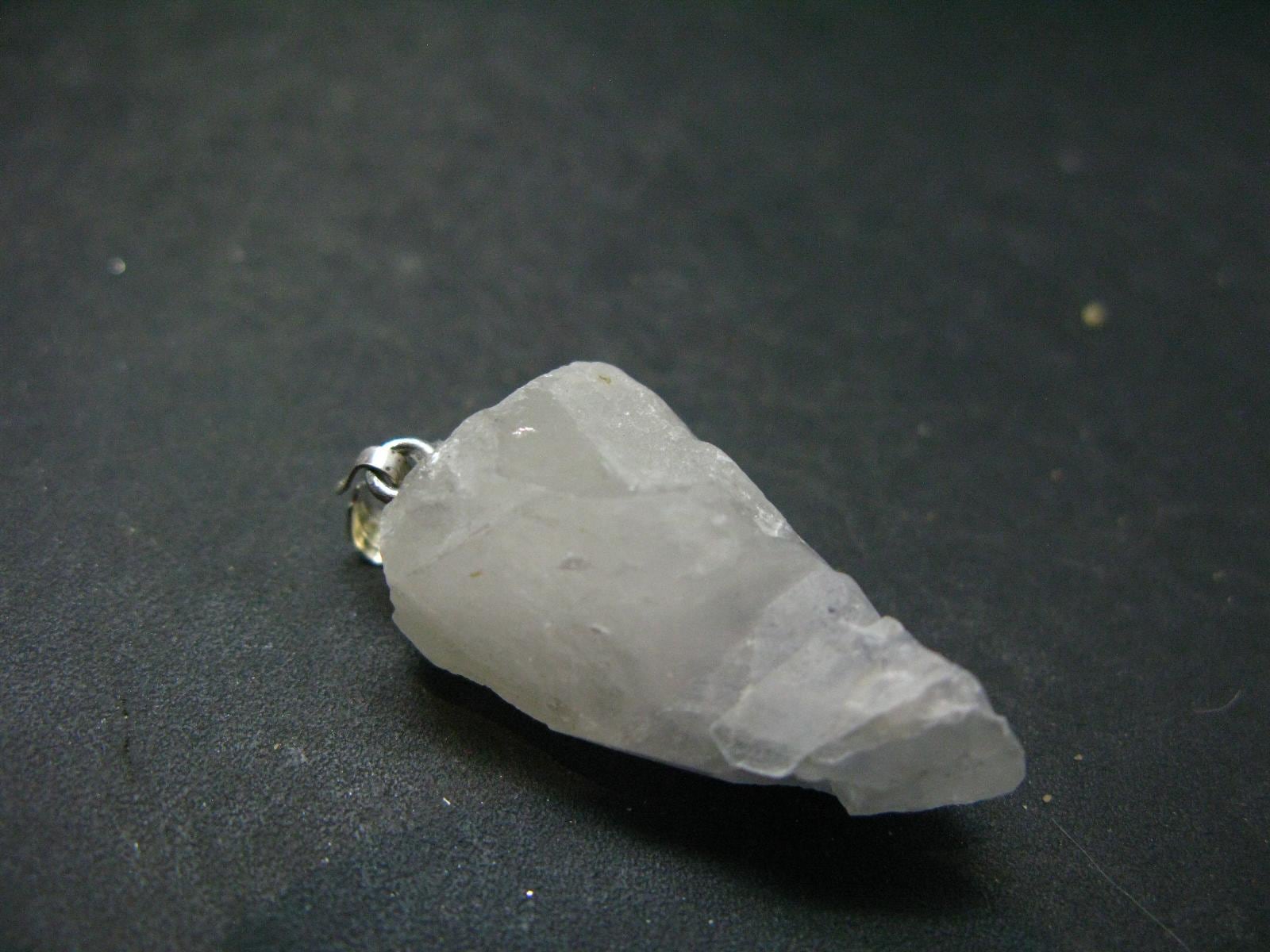 Dumortierite In Terminated Quartz Crystal Silver Pendant From Brazil - 1.4" - 7.06 Grams
