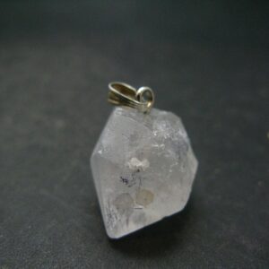 Dumortierite In Terminated Quartz Crystal Silver Pendant From Brazil - 1.0" - 6.14 Grams