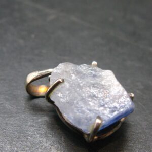 Dumortierite In Terminated Quartz Crystal Silver Pendant From Brazil - 1.0" - 4.81 Grams