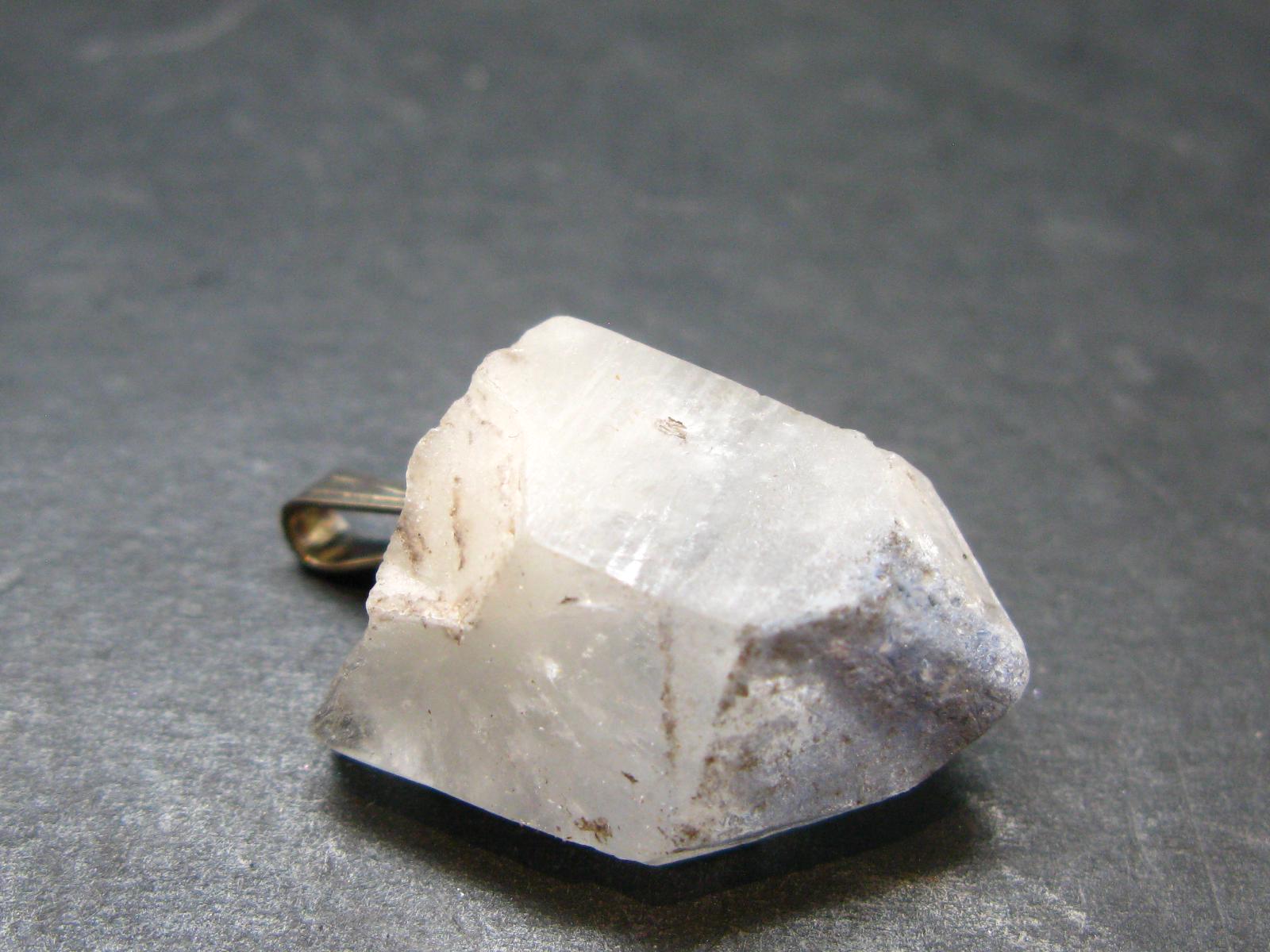 Dumortierite In Terminated Quartz Crystal Silver Pendant From Brazil - 1.1" - 5.90 Grams Dumortierite In Terminated Quartz Crystal Silver Pendant From Brazil - 1.1" - 5.90 Grams