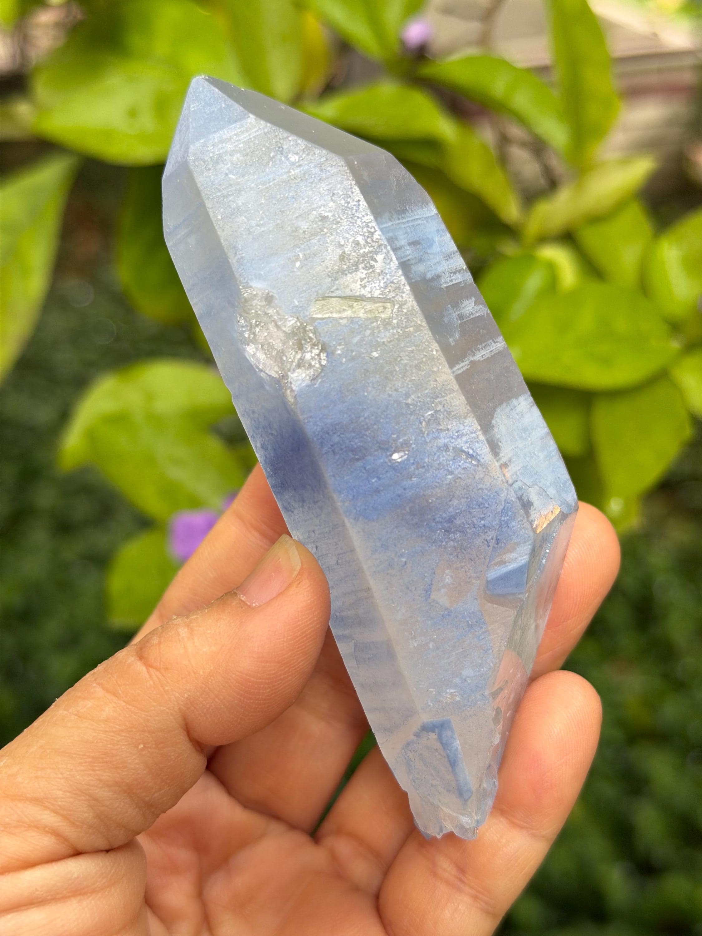 Double Terminated Blue Dumortierite Included In Quartz Alien Crystal/blue Rutile Needle Included/crystal Collection-162 G