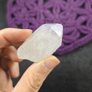 Dumortierite Quartz Crystal Point Brazil Terminated Light Blue Etched Dumortierite Quartz Crystal Point Brazil Terminated Light Blue Etched