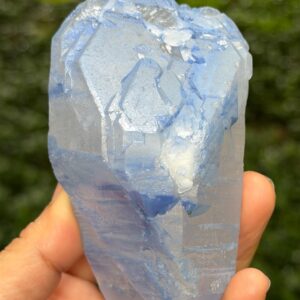 Rare Natural Blue Dumortierite Included in Alien Double Terminated Quartz Crystal/Blue Rutile Needle Included/Crystal Collection-409 g Rare Natural Blue Dumortierite Included in Alien Double Terminated Quartz Crystal/Blue Rutile Needle Included/Crystal Collection-409 g