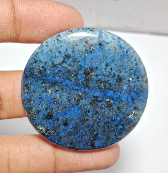 Dumortierite Quartz Cabochon: Handmade Gemstone, 118 Carat (45x45 Mm)