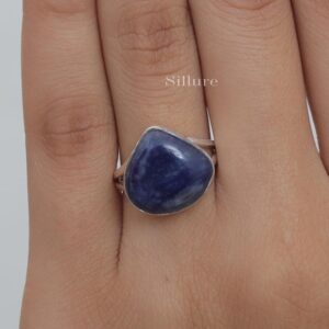 Dumortierite Quartz Ring - 925 Sterling Silver Ring - April Birthstone - Handmade Gemstone Ring - Quartz Silver Jewelry - Wedding Gift Dumortierite Quartz Ring - 925 Sterling Silver Ring - April Birthstone - Handmade Gemstone Ring - Quartz Silver Jewelry - Wedding Gift