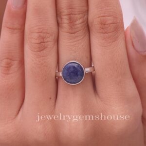 Dumortierite Quartz Ring, 925 Sterling Silver Ring, Round Gemstone Ring, Handmade Ring, Gemstone Jewelry, Women Ring, Anniversary Gift Dumortierite Quartz Ring, 925 Sterling Silver Ring, Round Gemstone Ring, Handmade Ring, Gemstone Jewelry, Women Ring, Anniversary Gift