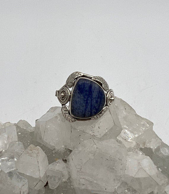 Dumortierite Quartz Ring, Size 7 1/2