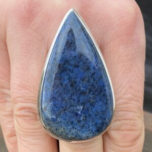 Dumortierite ring (size S , 9.5) in 925 Sterling Silver - natural 27x48mm blue gemstone - handmade statement ring Dumortierite ring (size S , 9.5) in 925 Sterling Silver - natural 27x48mm blue gemstone - handmade statement ring