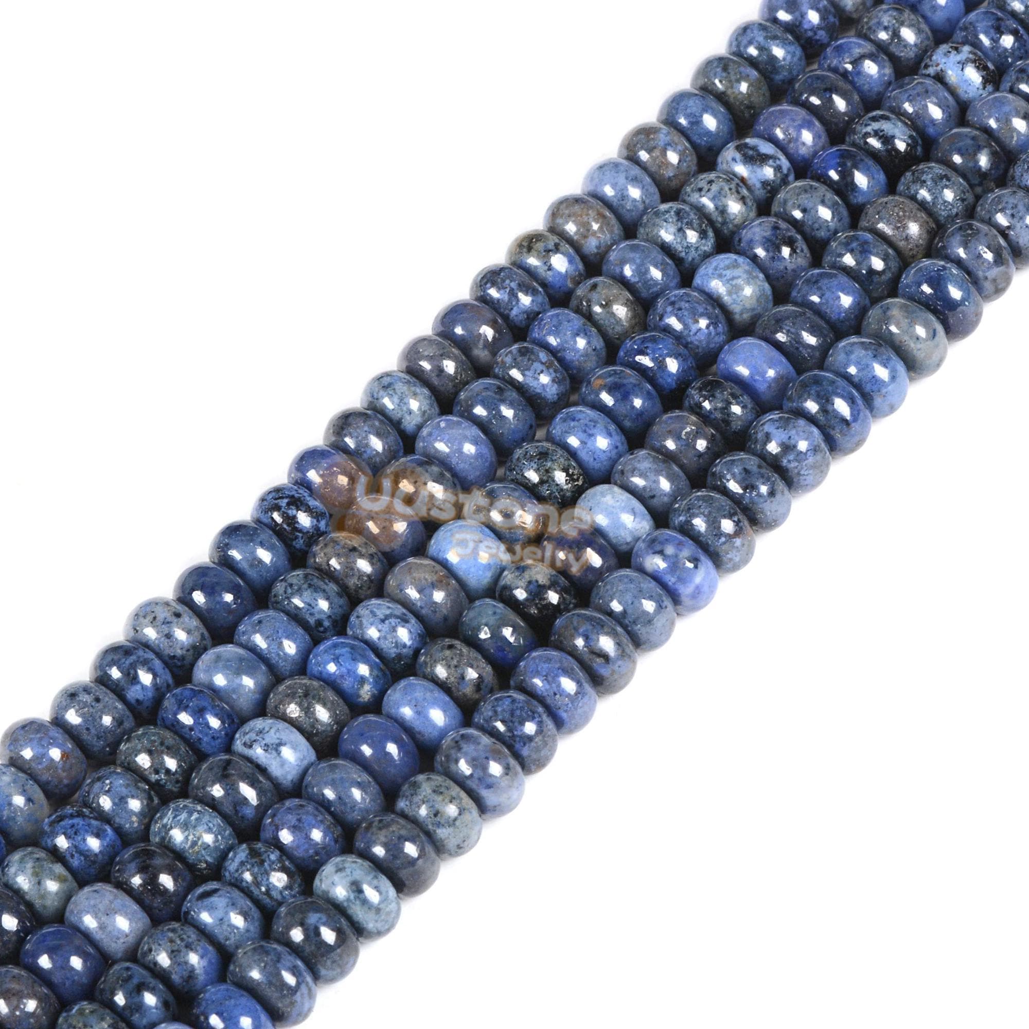 6mm Blue Dumortierite Rondelle Loose Gemstone Beads Diy Jewelry Making Bead 15"