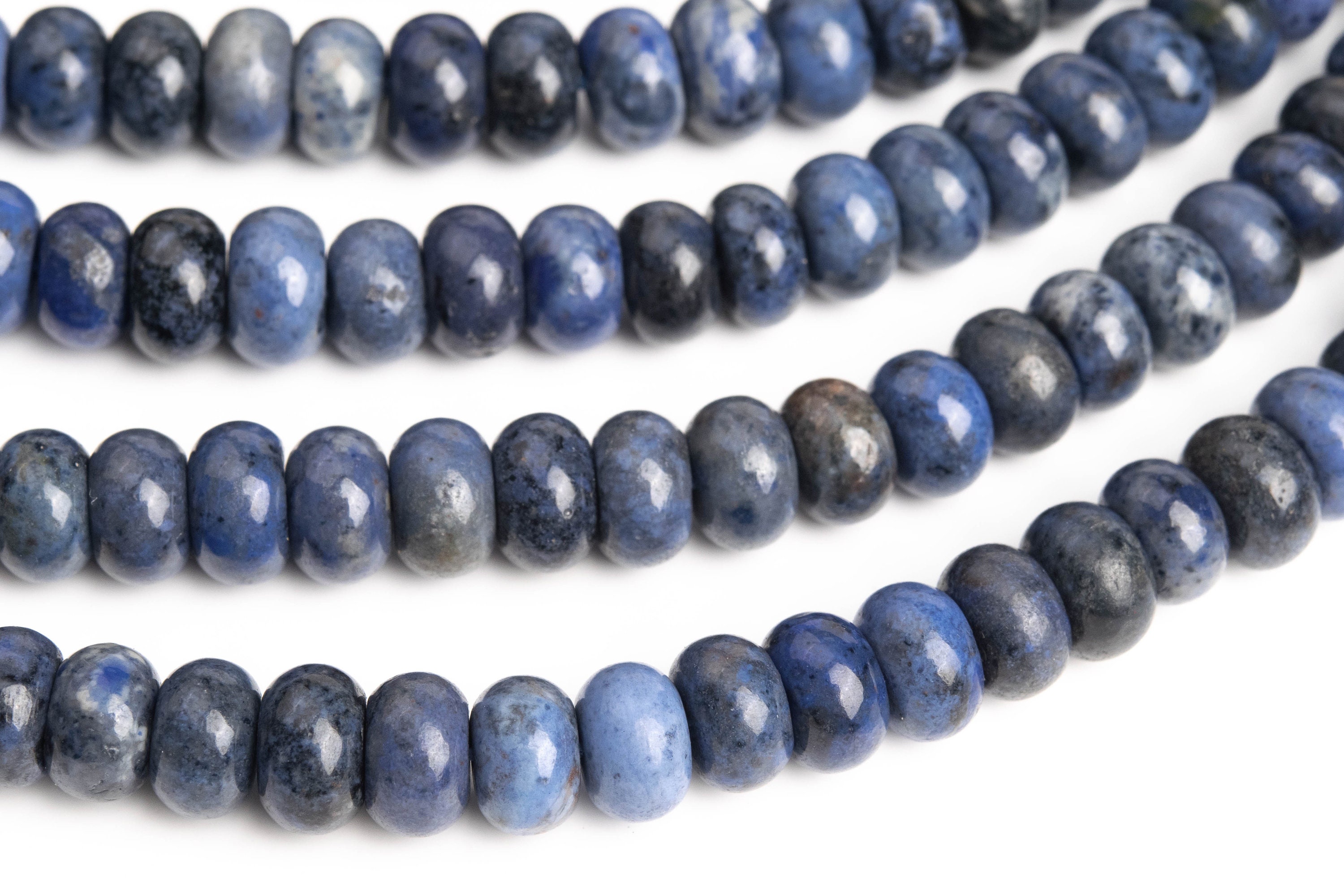 Genuine Natural Dumortierite Gemstone Beads 8x5mm Blue Rondelle Aaa Quality Loose Beads (121613)