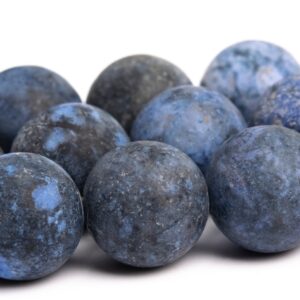 10MM Matte Blue Dumortierite Beads Grade AA Genuine Natural Gemstone Full Strand Round Loose Beads 15" Bulk Lot Options (105217-1486)