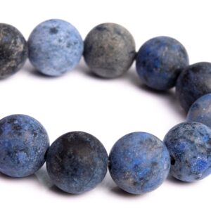 10MM Matte Blue Dumortierite Beads Grade AA Genuine Natural Gemstone Half Strand Round Loose Beads 7.5" Bulk Lot Options (105217h-1486)